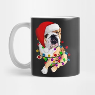 English Bulldog Christmas Dogmas Santa Hat Xmas Dogs Lover T-Shirt Mug